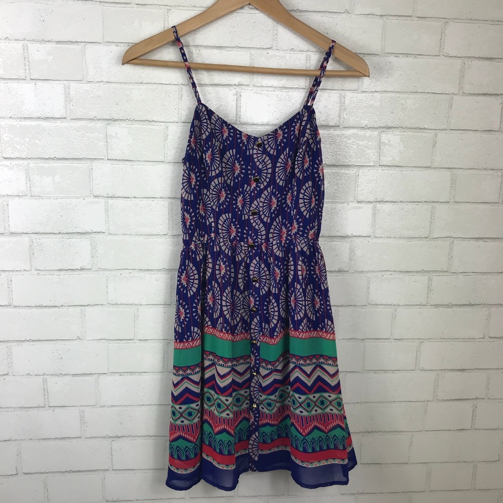 Forever 21 Sleeveless Patterned Boho Dress Size S